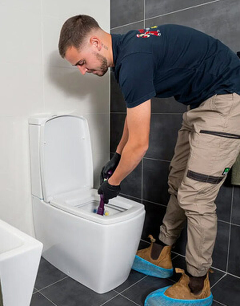 Fixed Today plumber clearing a blocked toilet