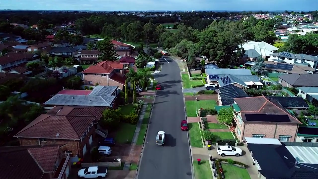 Aerial view of a Sydney suburb