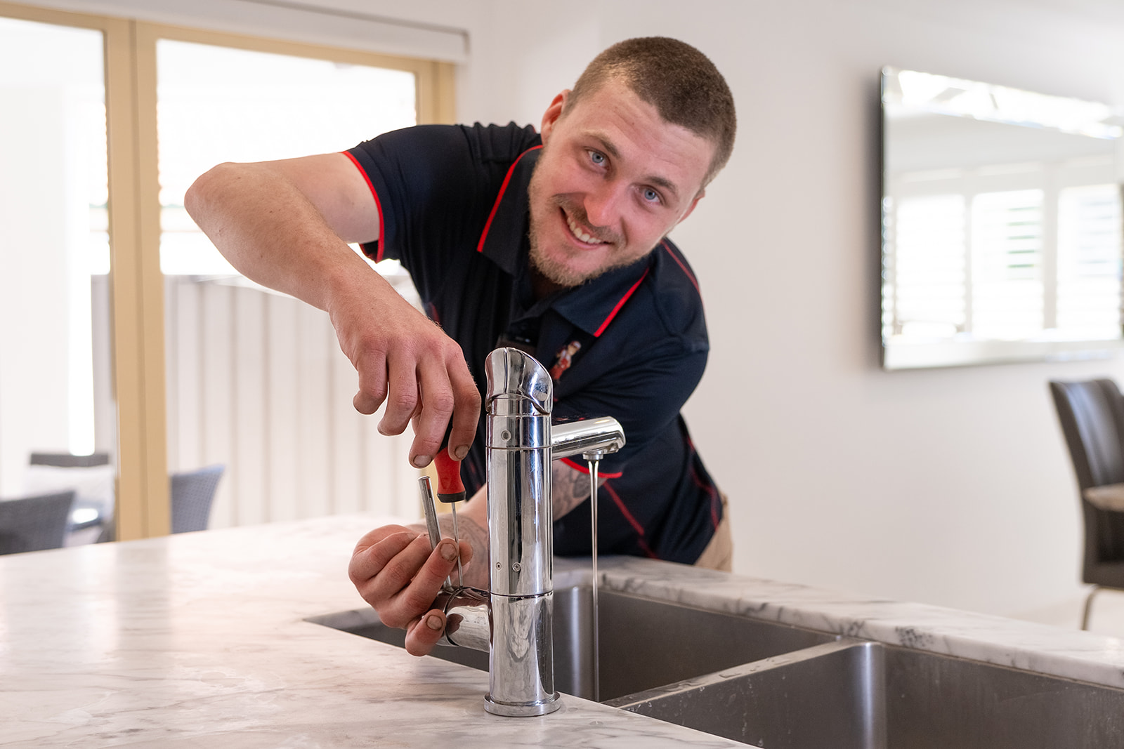 Fixed Today plumber fixing a kitchen tap